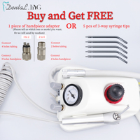 Dental Mini przenośny zespół turbiny Metal 4 otwory lub 2-otwory 3 Way strzykawki laboratorium dentystyczne zestaw narzędzi działa z 1 sztuk rękojeści z hydromasażem 1